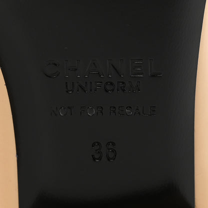 Chanel Lambskin Cap Toe Ballerina Flats 36 Beige Black 6 of 20