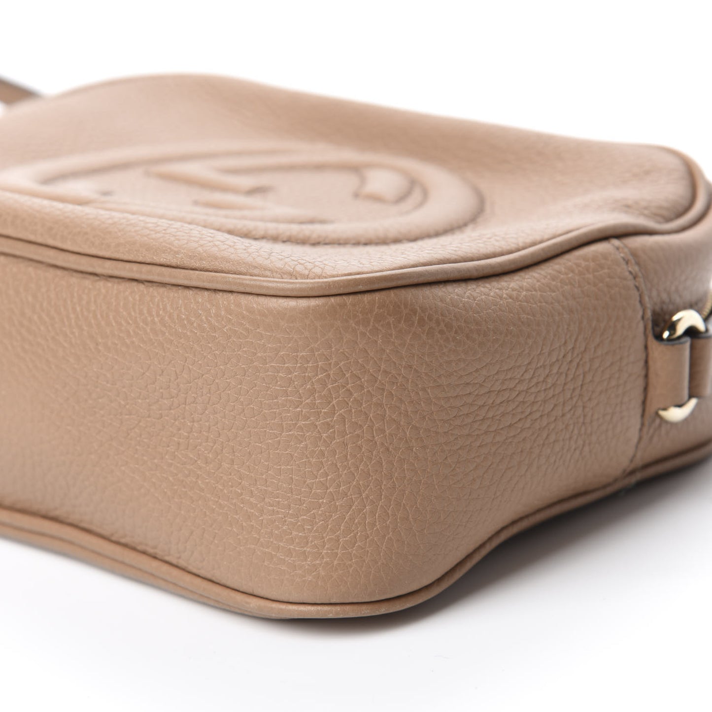 Pebbled Calfskin Small Soho Disco Bag Rose Beige