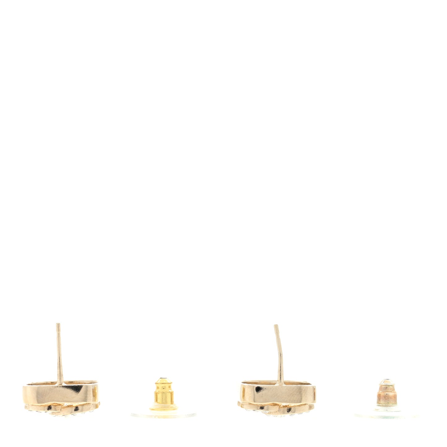 Crystal Square CC Earrings Gold