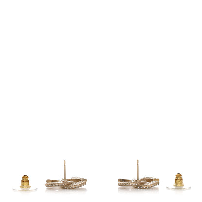 Chanel Crystal Timeless CC Earrings Gold 3 of 4