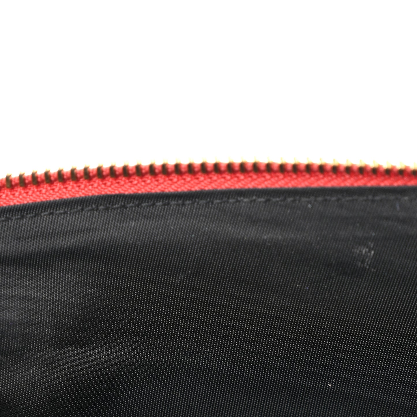 Calfskin Rose Print Zip Pouch Red Multicolor