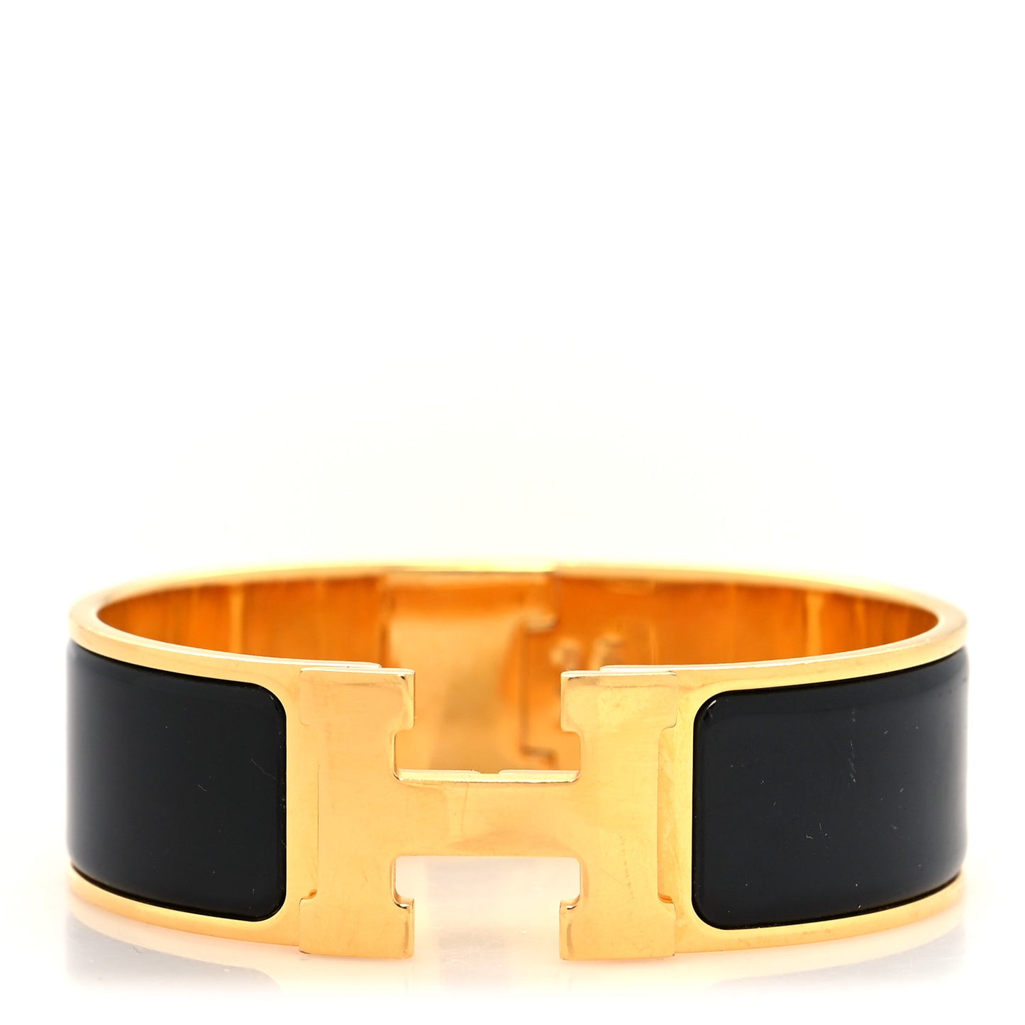Enamel Wide Clic Clac H Bracelet GM Black