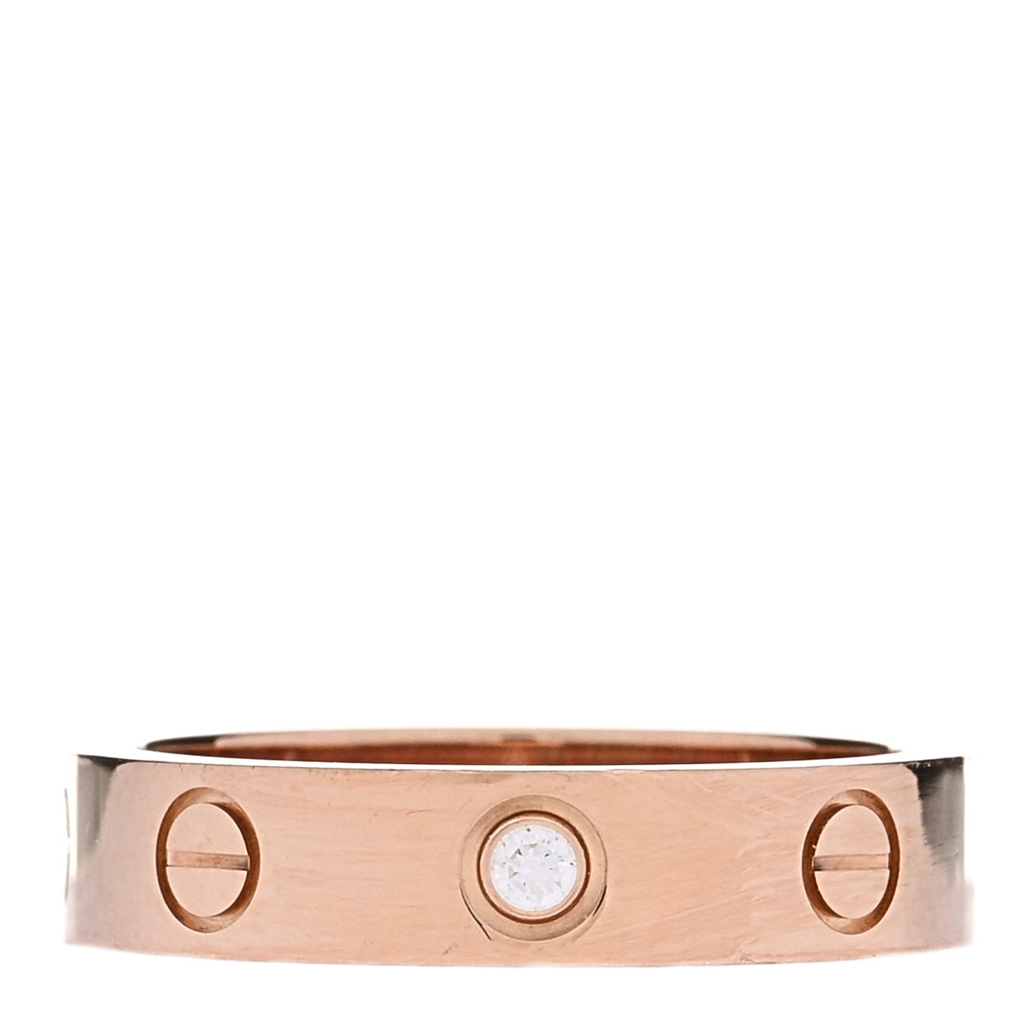 18K Pink Gold Diamond 4mm LOVE Wedding Band Ring 49 5