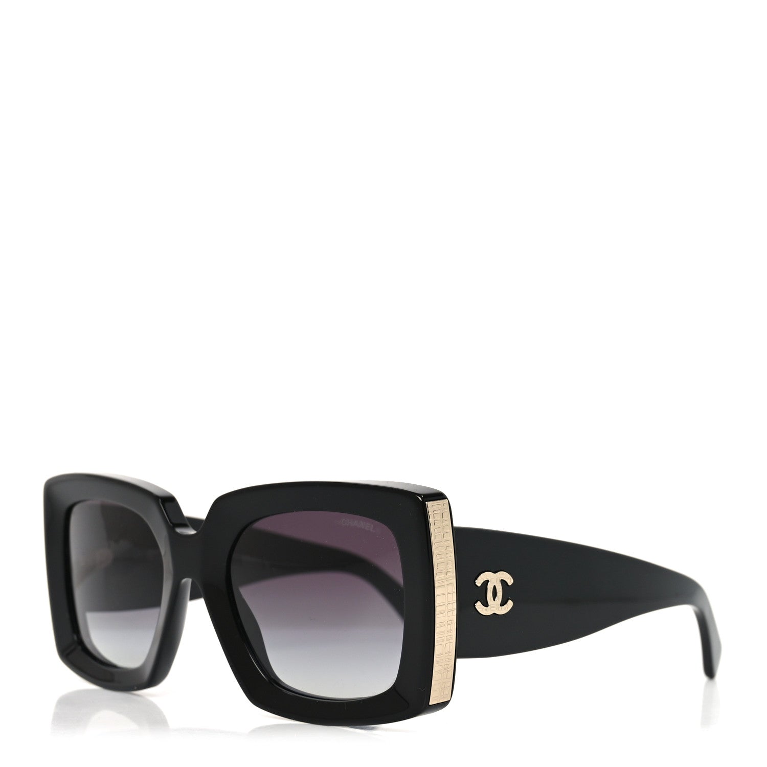 Chanel Acetate Rectangle Sunglasses 5435 Black 1 of 7