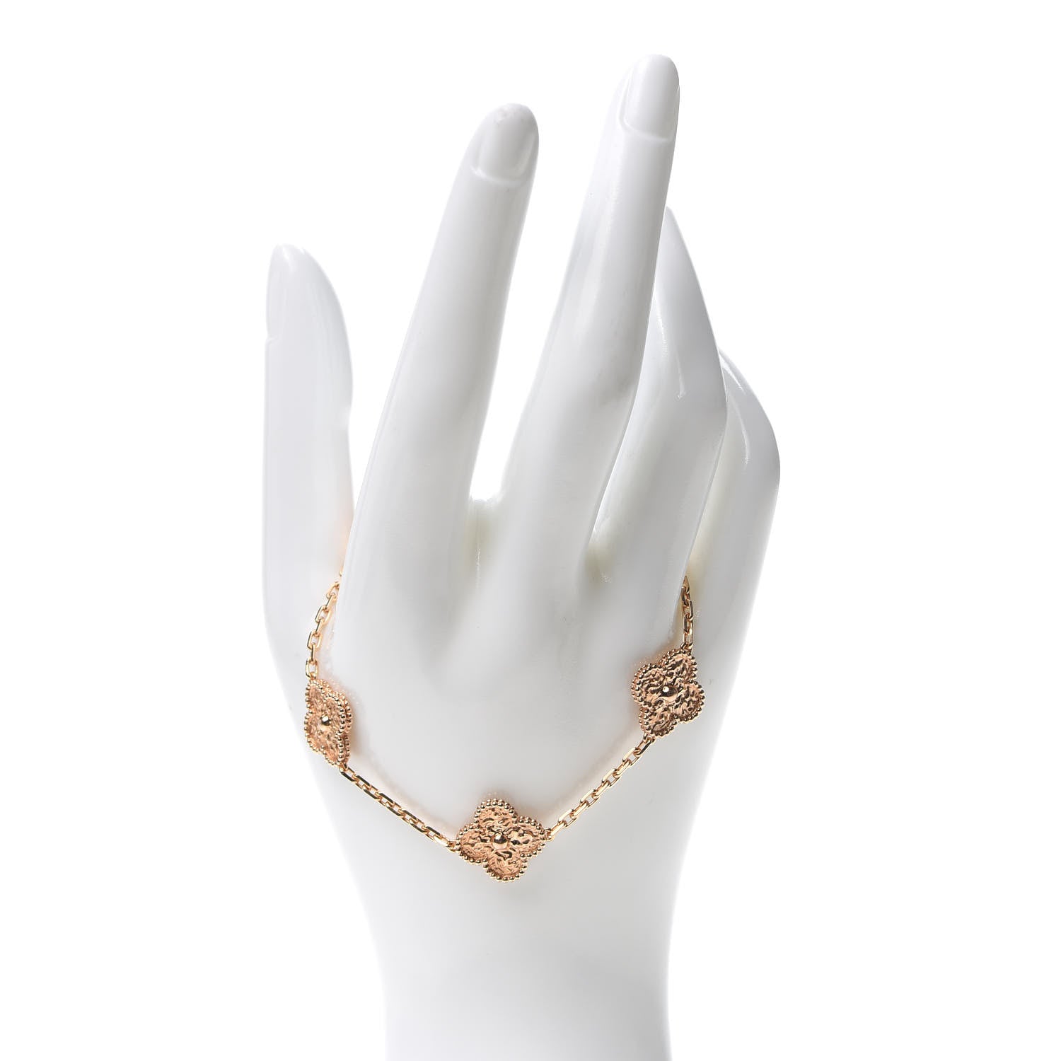 Van Cleef & Arpels 18K Rose Gold 5 Motifs Vintage Alhambra Bracelet 2 of 7