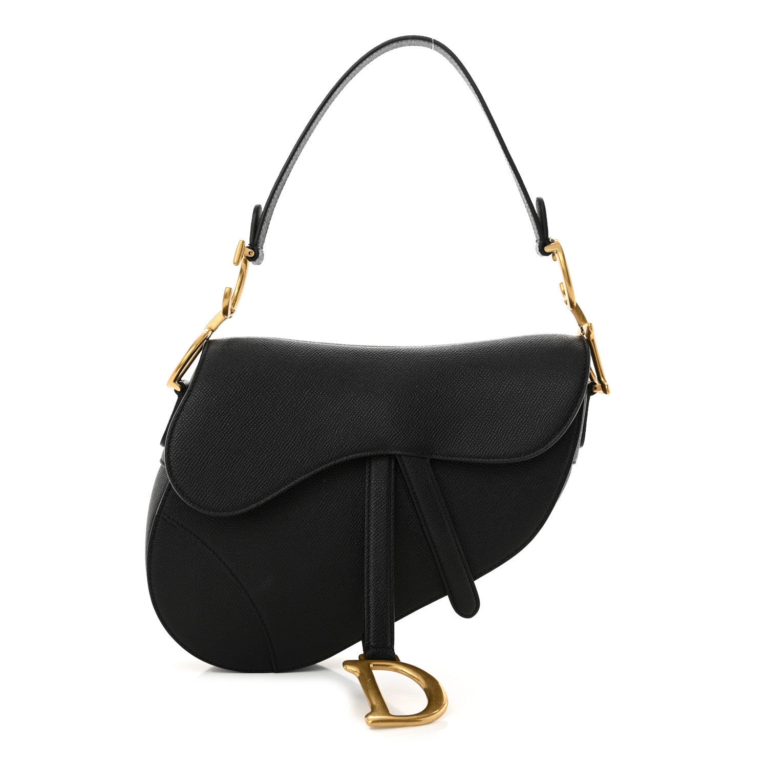 Christian Dior Grained Calfskin Saddle Bag Black 1 of 11