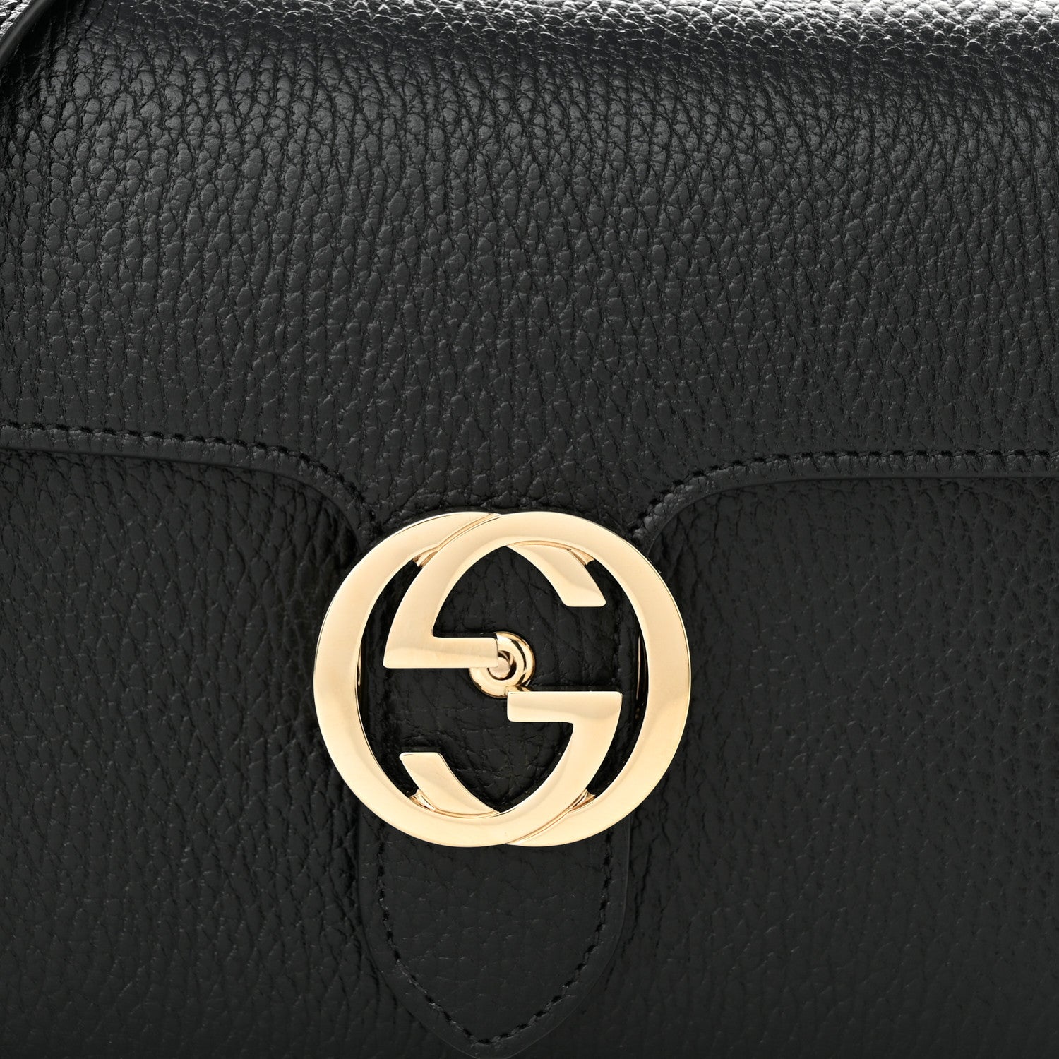 Gucci Dollar Calfskin Small Interlocking G Shoulder Bag Black 8 of 10