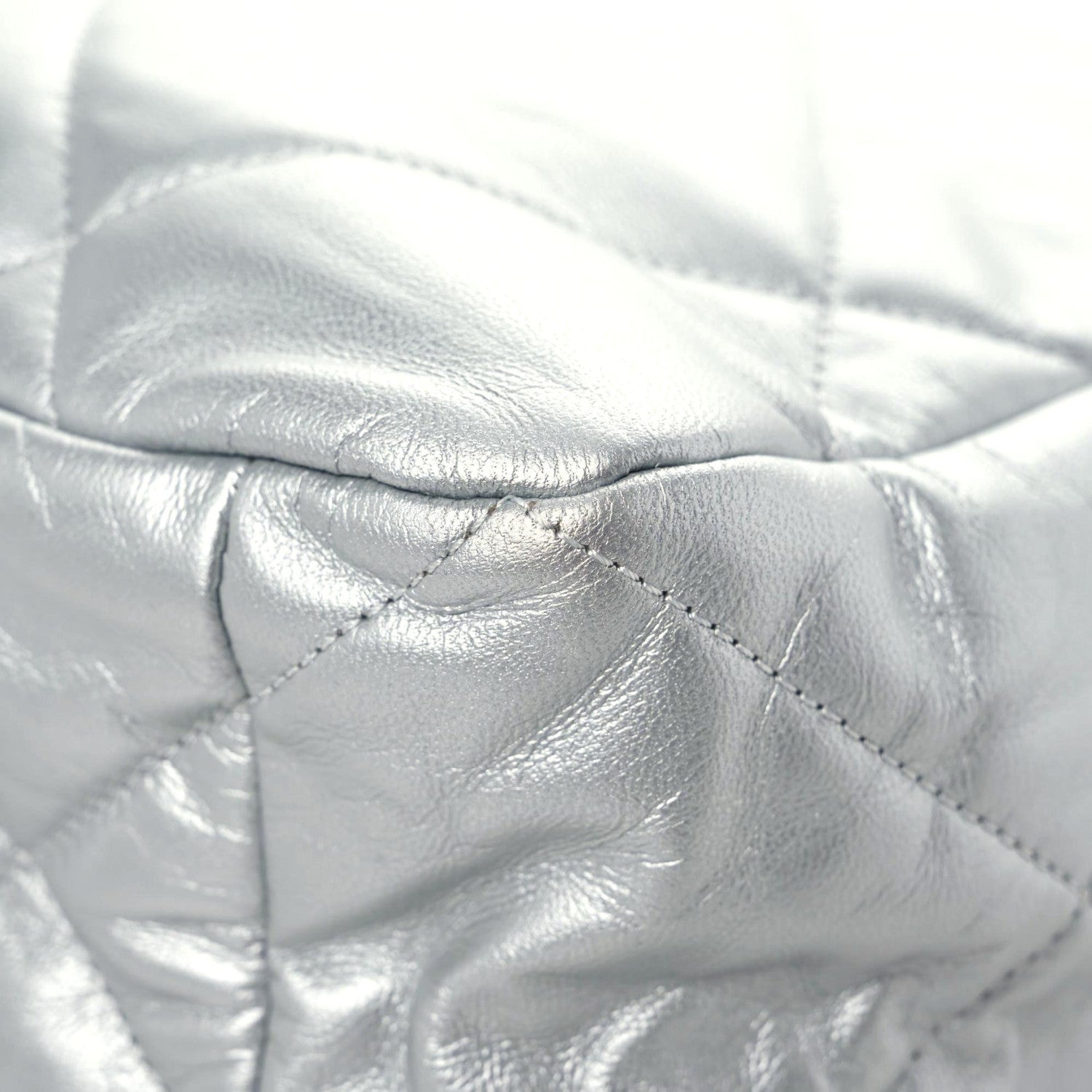 Chanel Metallic Goatskin Quilted Maxi Chanel 19 Flap Silver 7 of 12