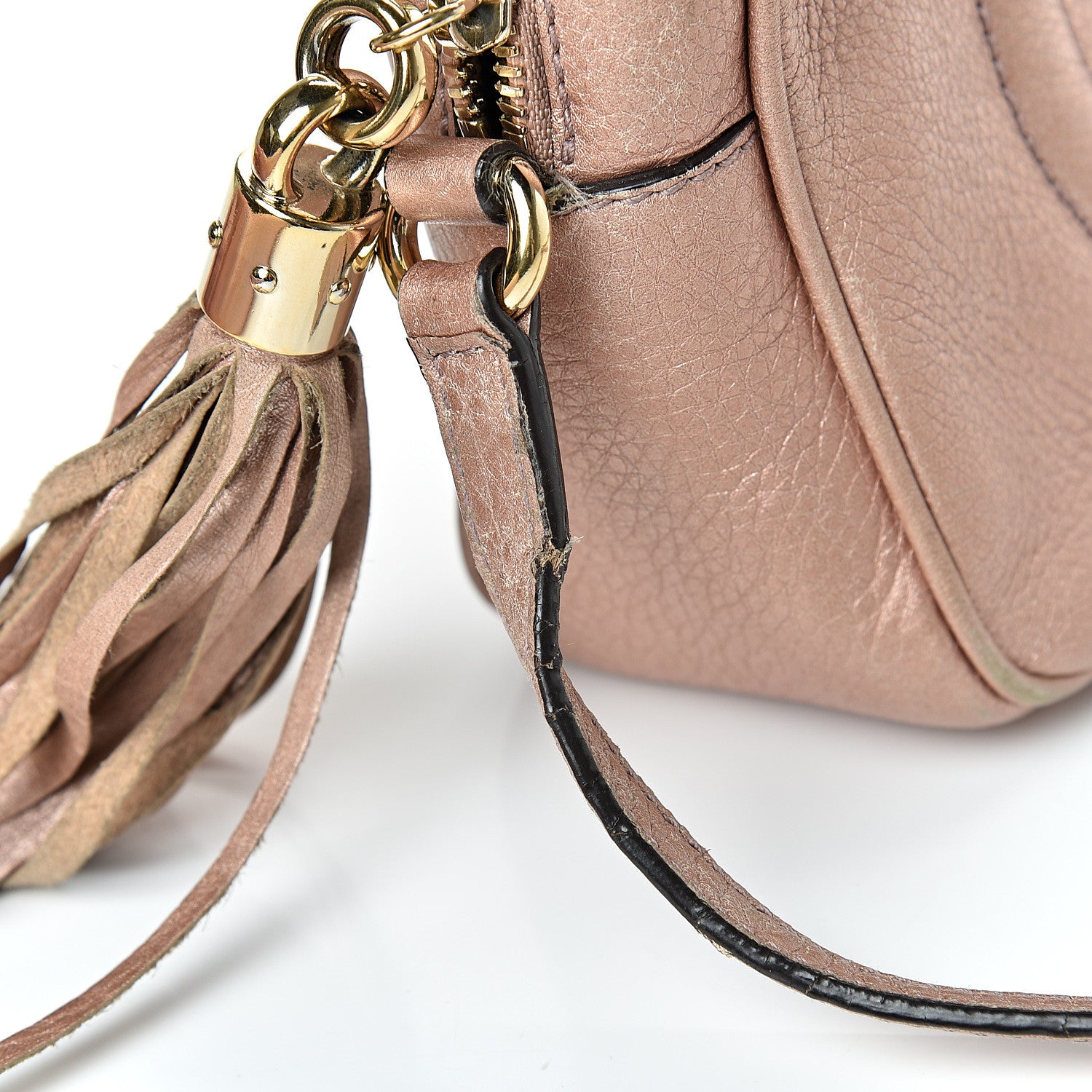 Gucci Metallic Pebbled Calfskin Small Soho Disco Bag Pink 20 of 23