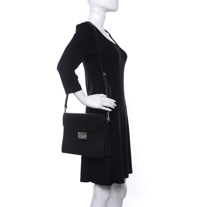 Prada Saffiano Lux Top Handle Flap Black 2 of 11