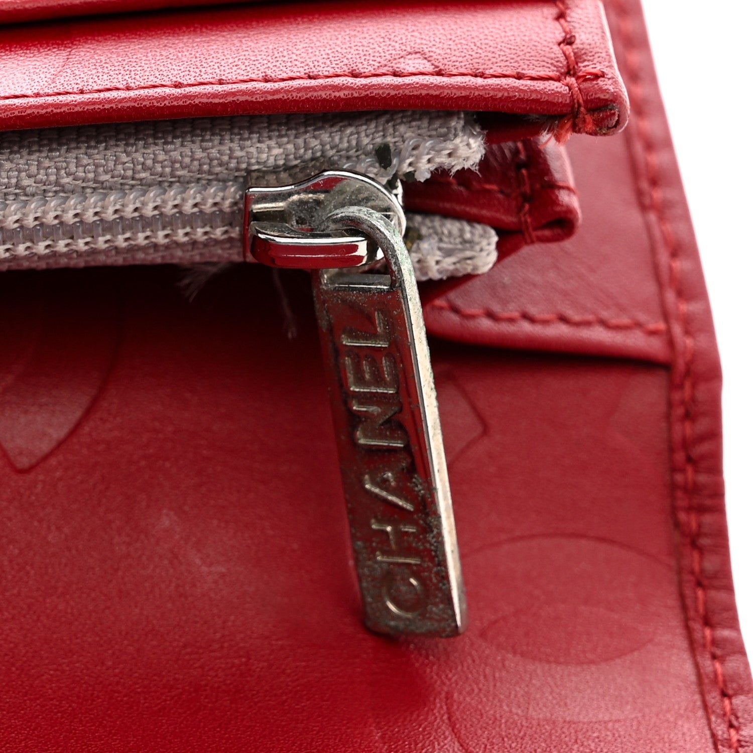 Chanel Calfskin Quilted Cambon Yen Wallet Red 11 of 11