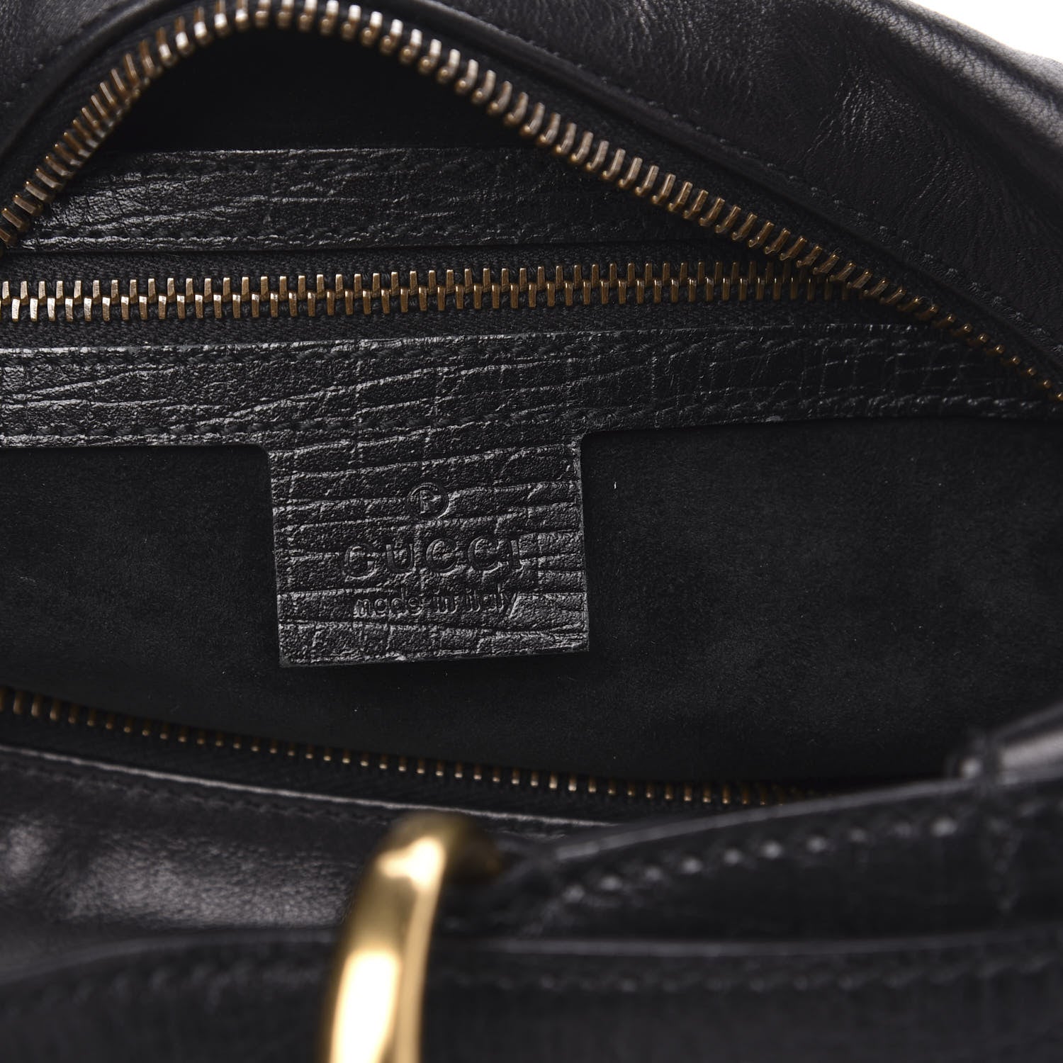 Gucci Calfskin Medium Horsebit Chain Hobo Black 6 of 11