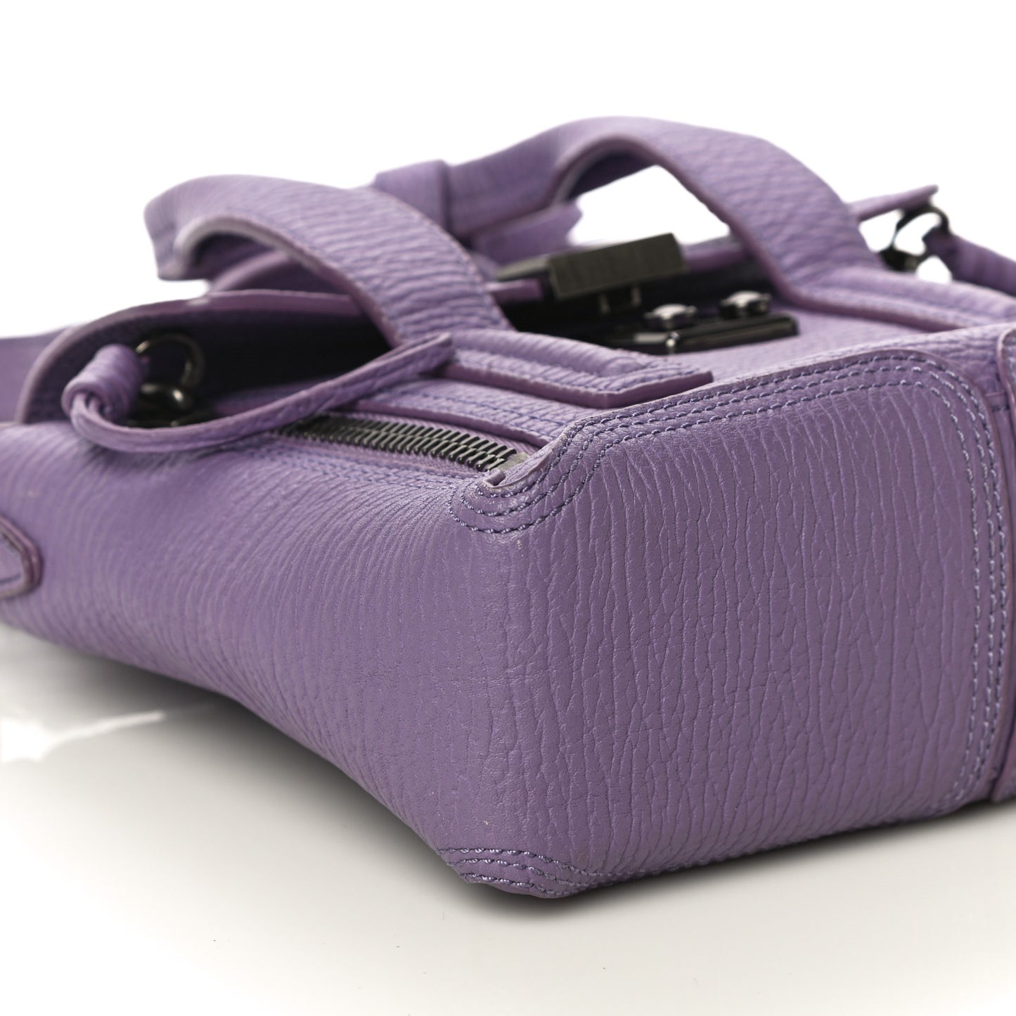 Textured Calfskin Mini Pashli Satchel Violet