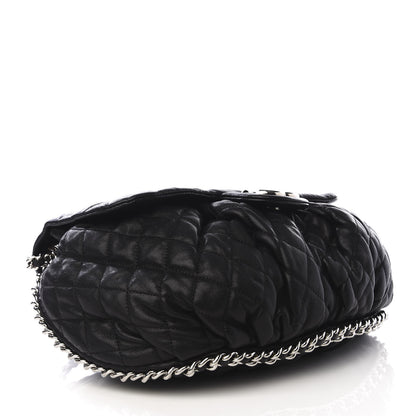 Chanel Washed Lambskin Quilted Large Chain Around Messenger Black 3 of 9
