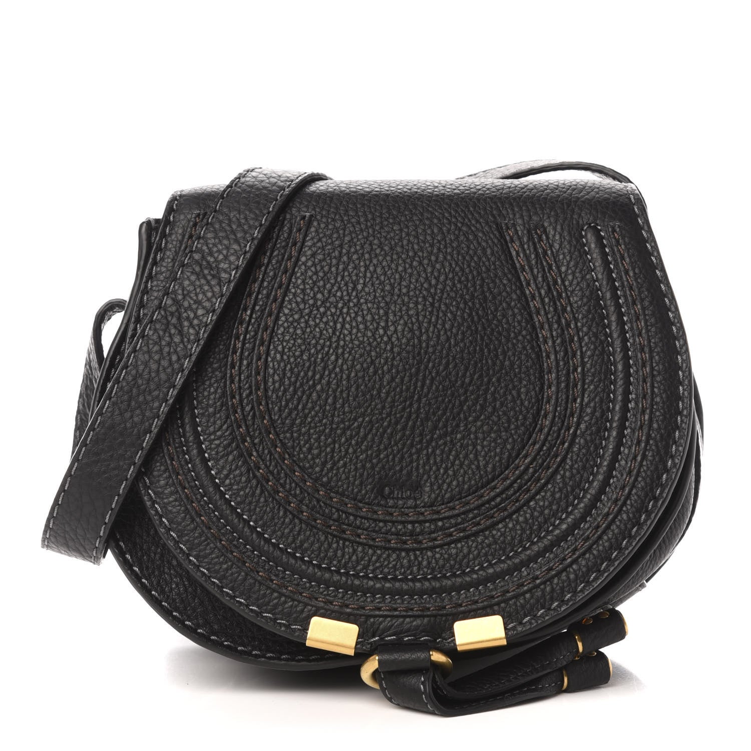 Chloe Calfskin Mini Marcie Round Crossbody Bag Black 1 of 10