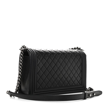 Chanel Calfskin Quilted New Medium Boy Flap Black 3 of 12