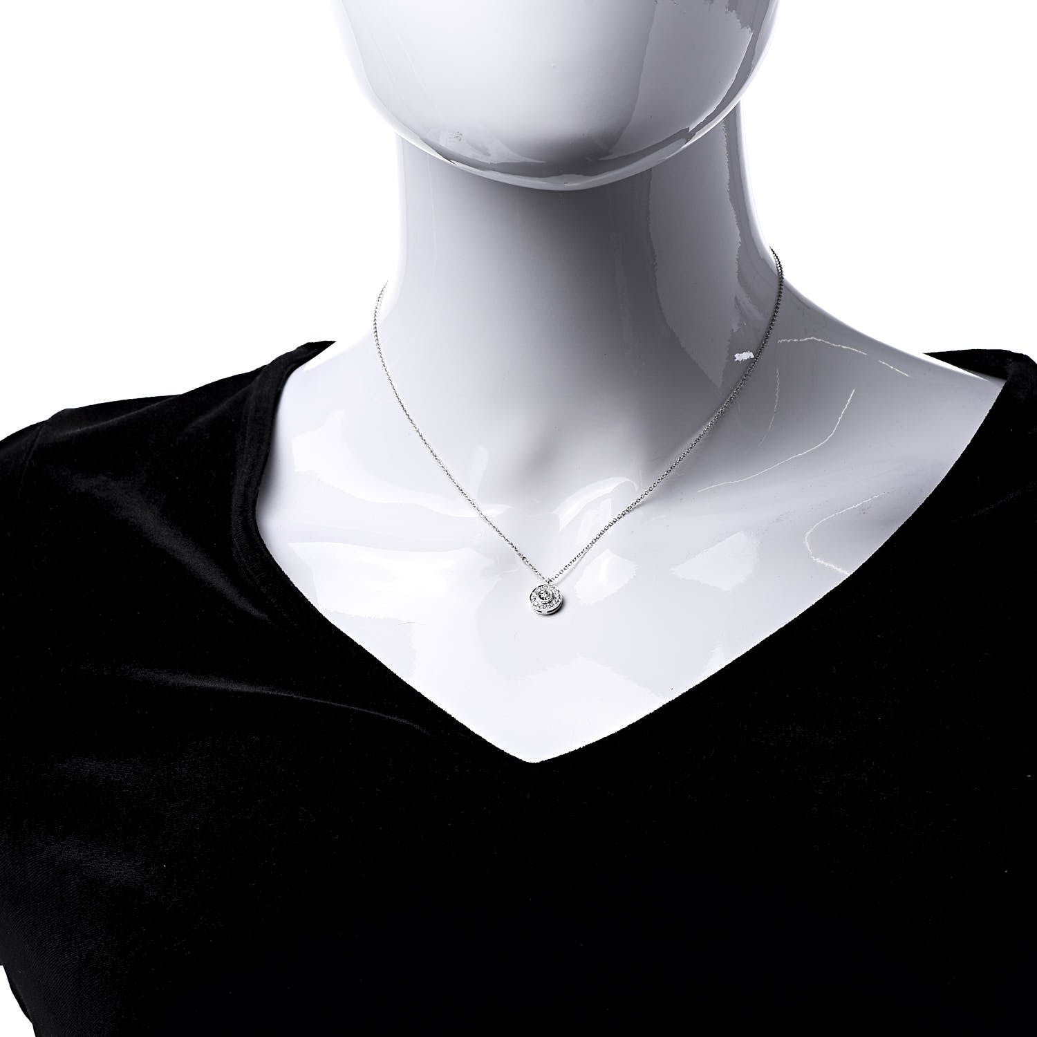 Tiffany Platinum Diamond .33ctw Circlet Pendant Necklace 2 of 7