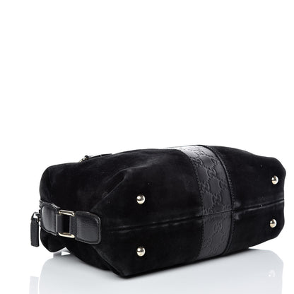 Gucci Suede Guccissima Small Boston Black 4 of 20