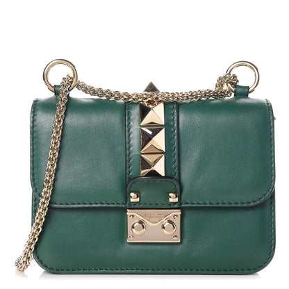 Valentino Garavani Vitello Mini Glam Lock Rockstud Flap Green 1 of 7