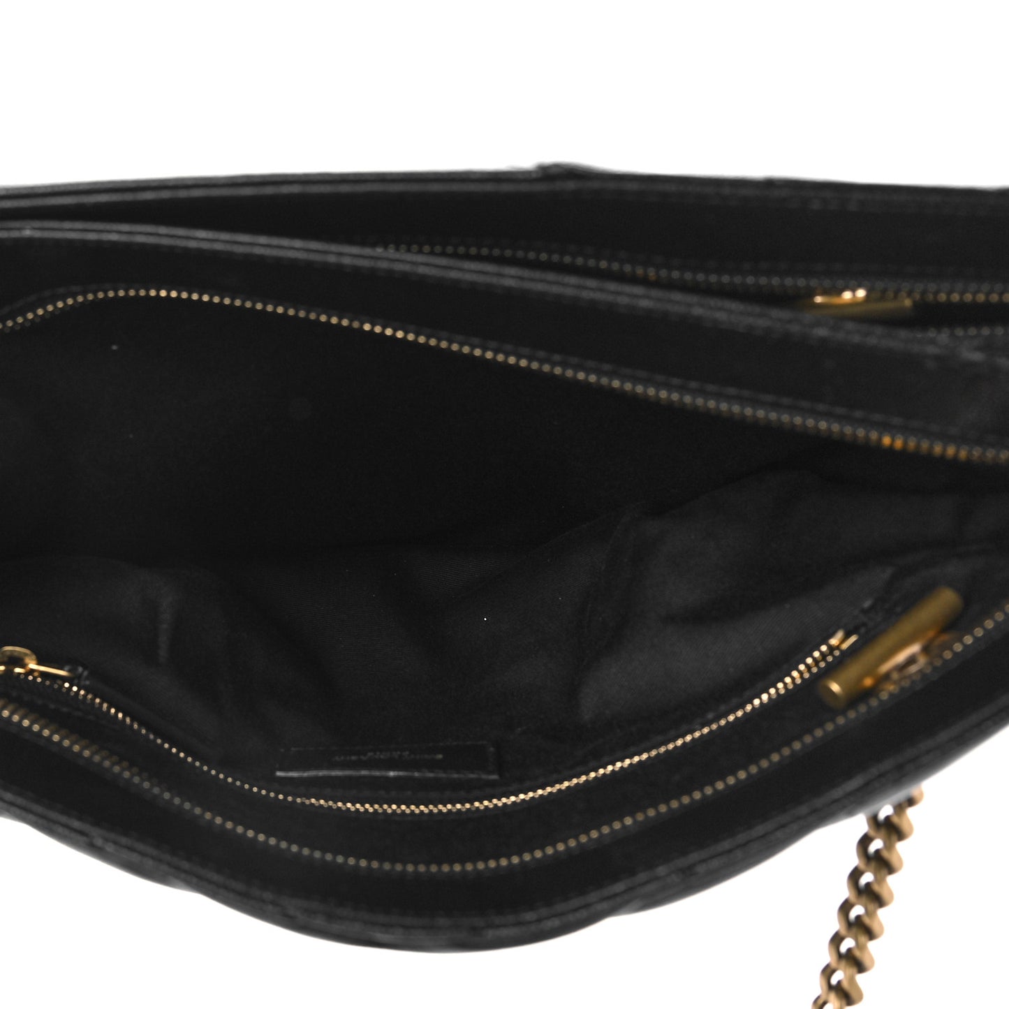 Grain De Poudre Matelasse Chevron Medium Tribeca Shopping Bag Black