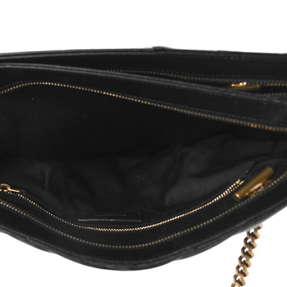 Saint Laurent Grain De Poudre Matelasse Chevron Medium Tribeca Shopping Bag Black 6 of 10