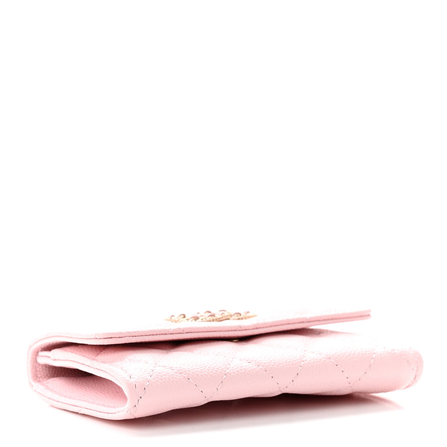 Chanel Caviar Quilted Crystal CC Flap Card Holder Pink 4 of 8