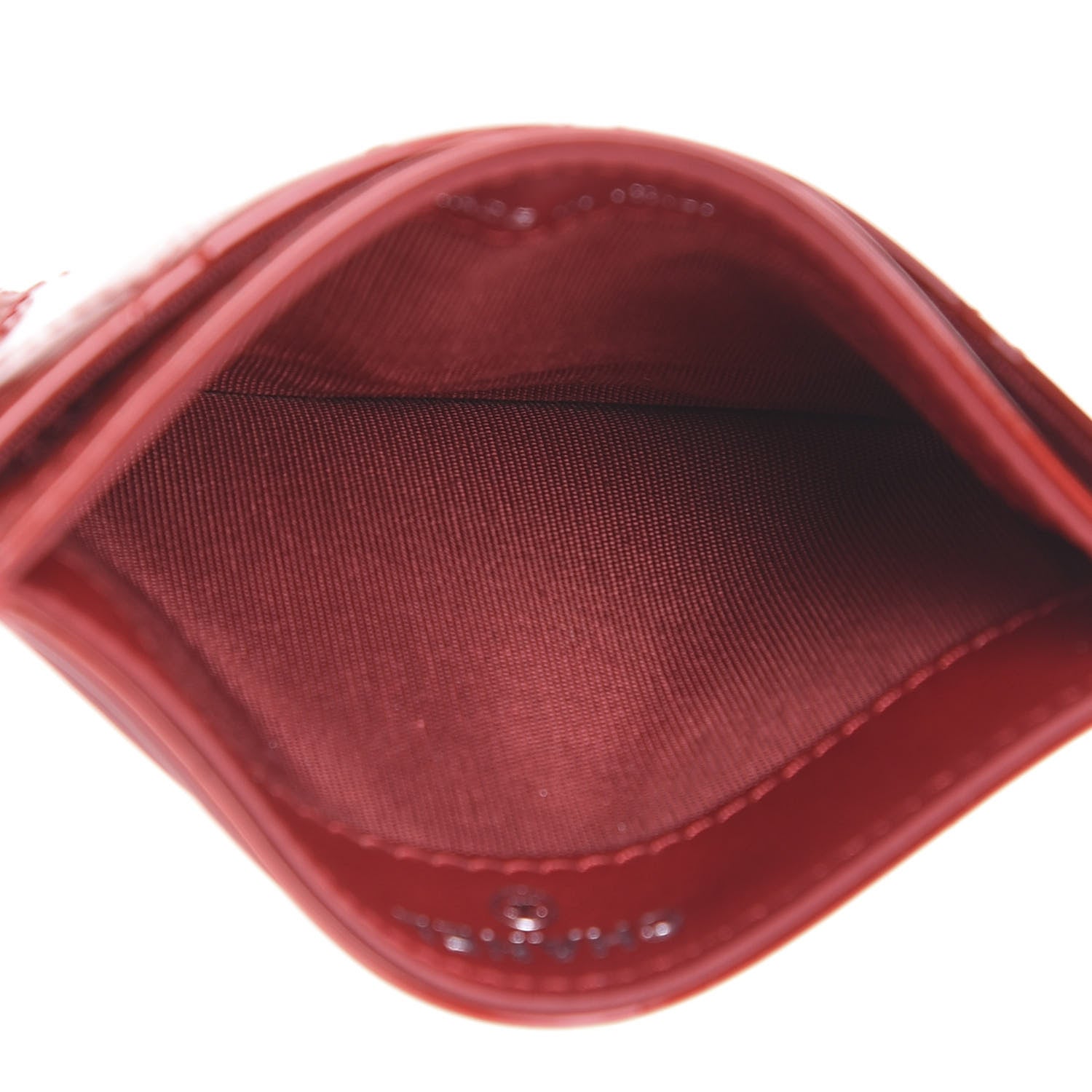 Chanel Patent Quilted Brilliant Card Holder Red 9 of 9