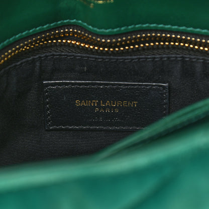 Saint Laurent Velvet Y Quilted Monogram Toy Loulou Chain Satchel Green 6 of 13
