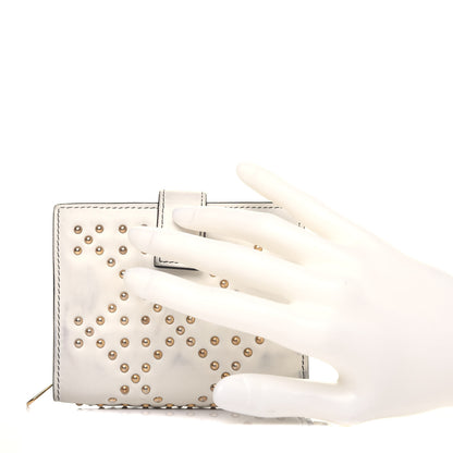 Christian Dior Lambskin Cannage Studded Lady Dior Eden Wallet White 2 of 18