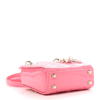 Christian Dior Patent Cannage Micro Lady Dior Peony Pink 3 of 7