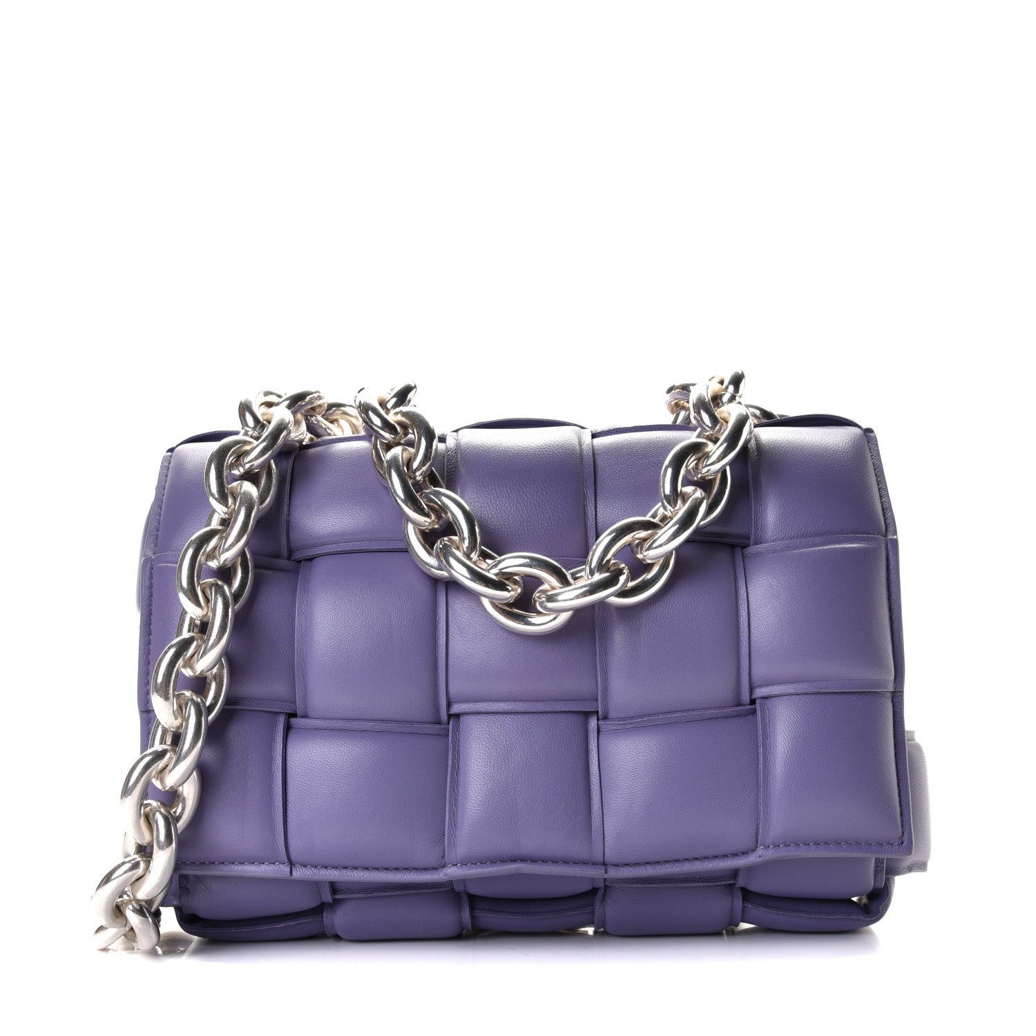 Bottega Veneta Lambskin Maxi Intreccio Padded Chain Cassette Crossbody Bag Lavender 1 of 10