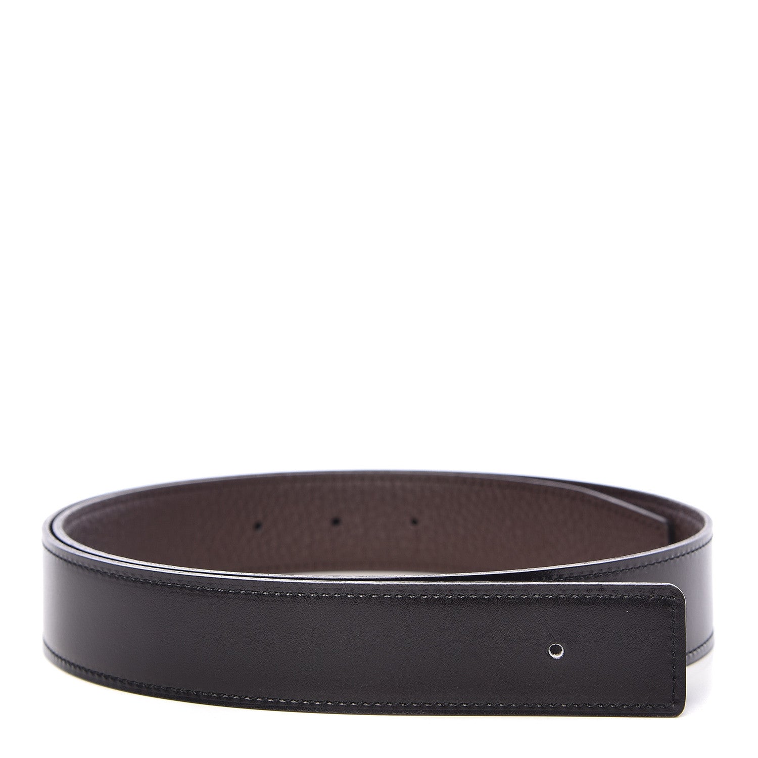 Hermes Box Togo 32mm Belt Strap 85 Black Chocolate 1 of 6