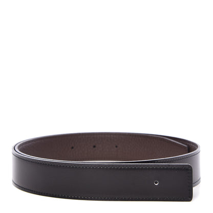 Hermes Box Togo 32mm Belt Strap 85 Black Chocolate 1 of 6