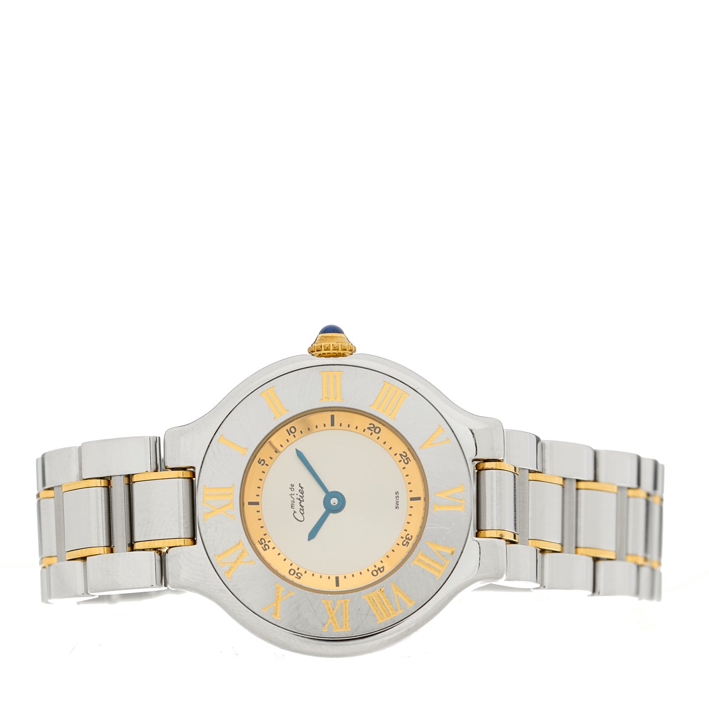 Stainless Steel 18K Yellow Gold 28mm Must de 21 Quartz Watch