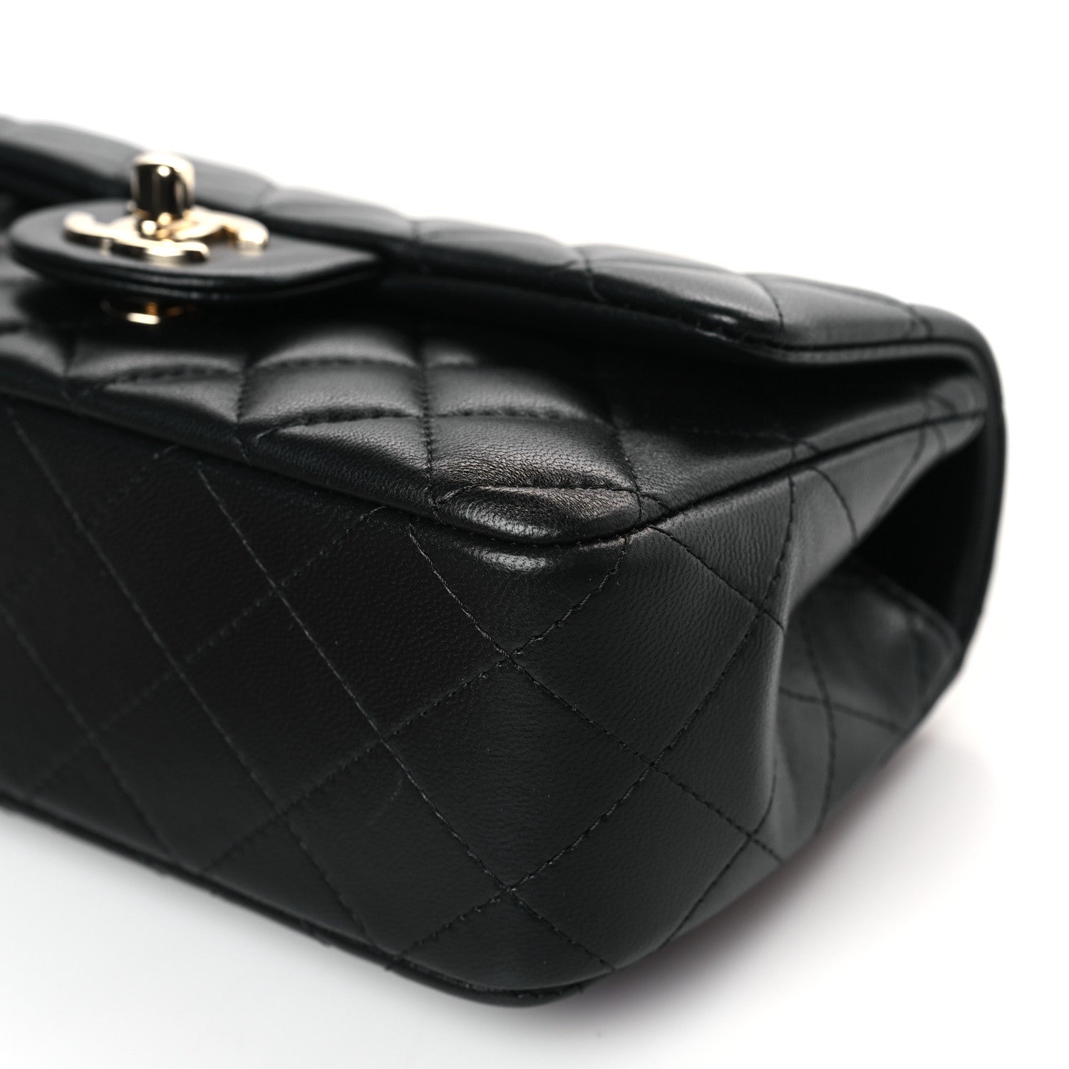 Chanel Lambskin Quilted Mini Top Handle Rectangular Flap Black 9 of 9