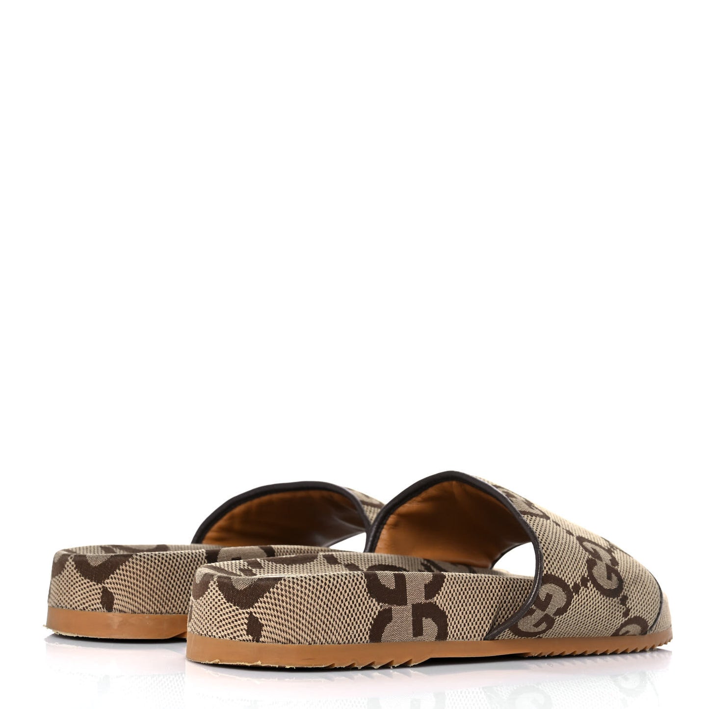 Monogram Jumbo GG Mens Slide Sandals 9 Camel Ebony