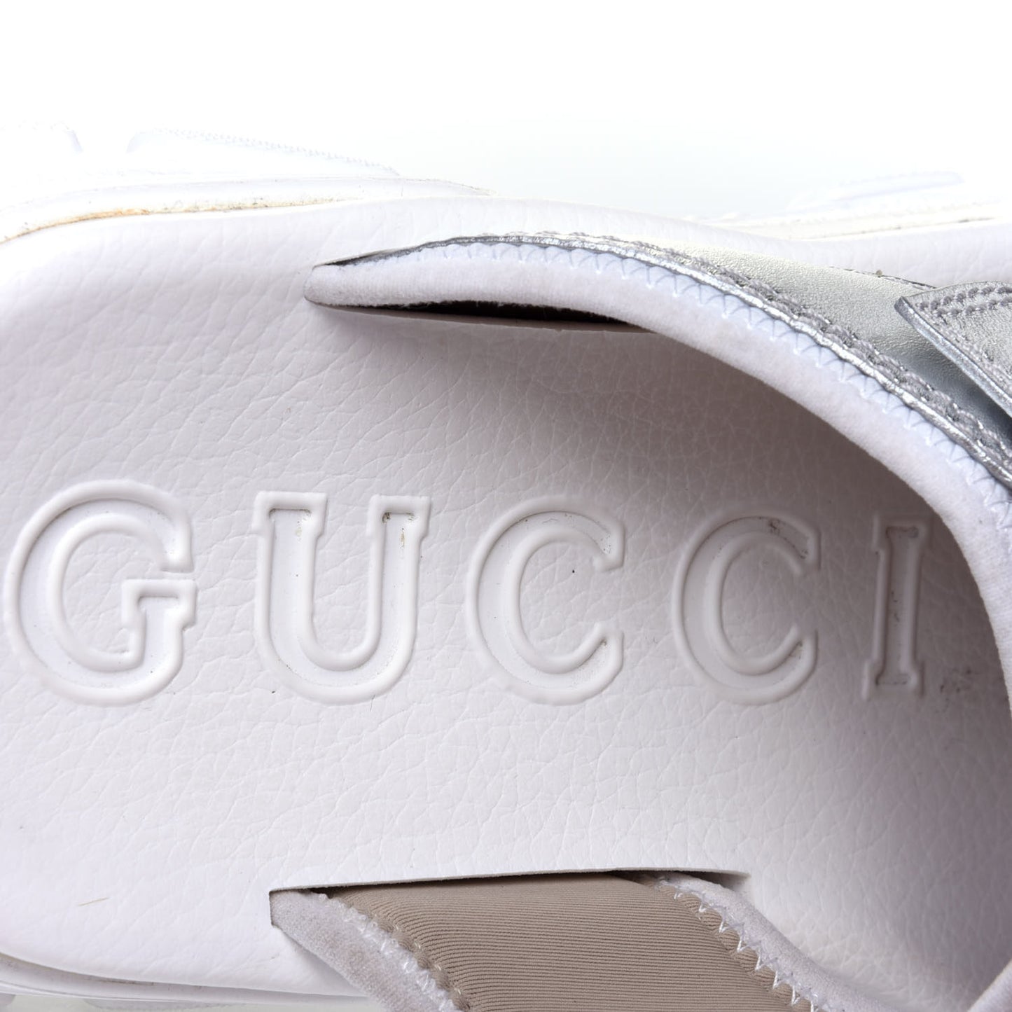 Metallic Nappa Aguru Slide Sandals 39.5 Argent Great White