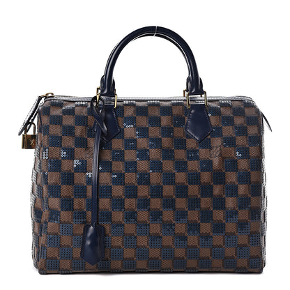 Louis Vuitton Damier Paillettes Speedy 30 Blue 1 of 10