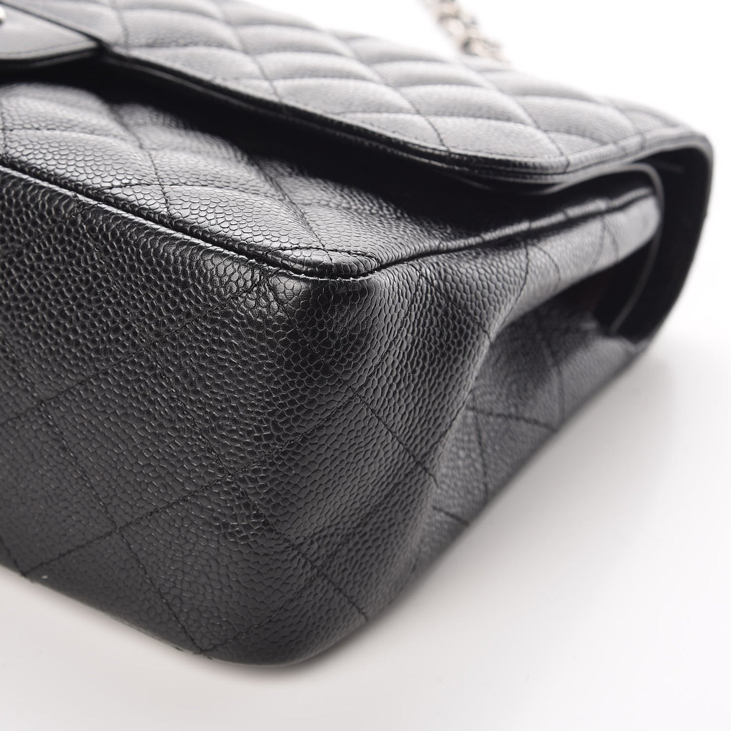 Caviar Quilted Jumbo Double Flap Black