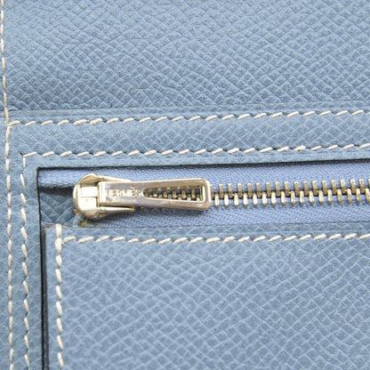 Hermes Veau Epsom Bearn Wallet Blue Jean 8 of 9
