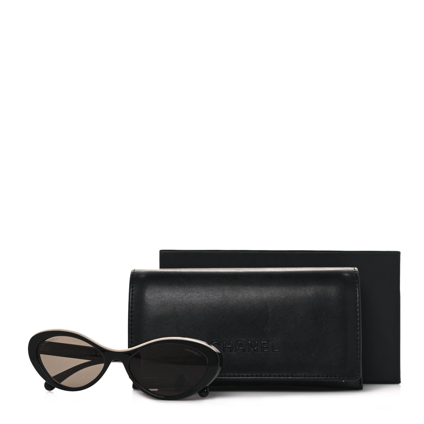 Acetate Oval Sunglasses 5416 Black Beige