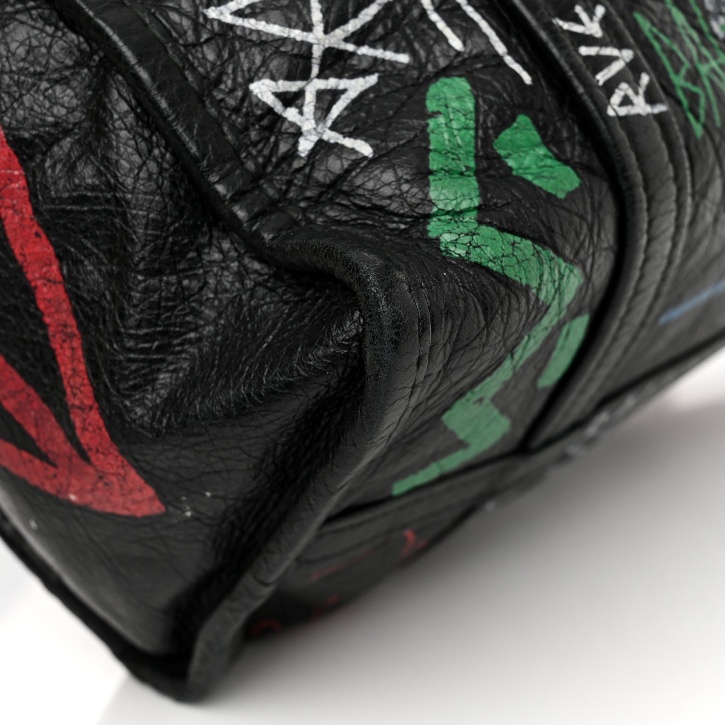 Agneau Arena Graffiti All Over S Bazar Shopper Tote Black Vert Rouge