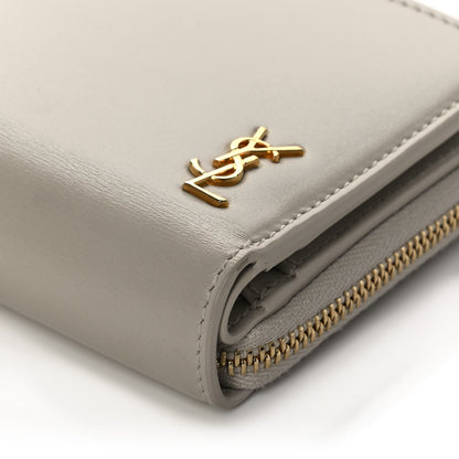 Saint Laurent Calfskin Compact Zip Around Wallet Crema Soft 9 of 10