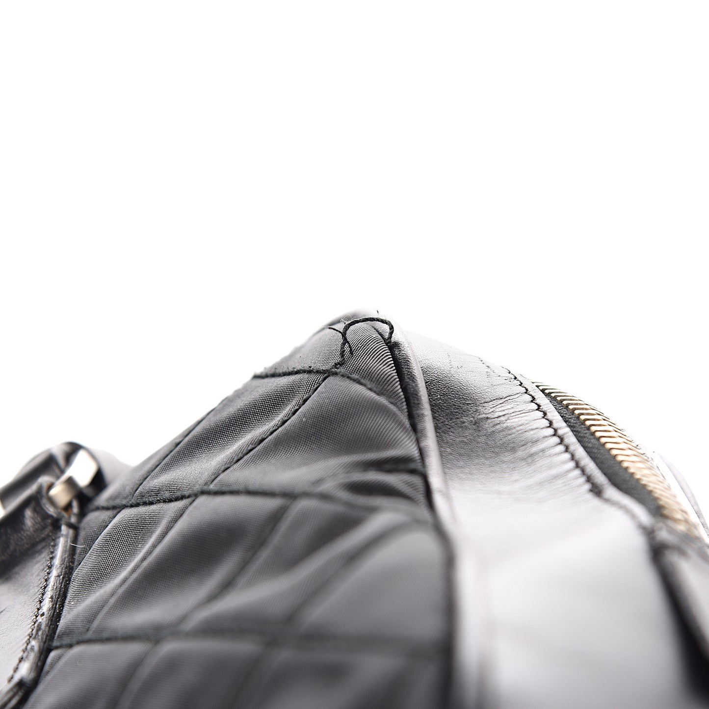 Nylon Tessuto Impuntu Quilted Shoulder Bag Black