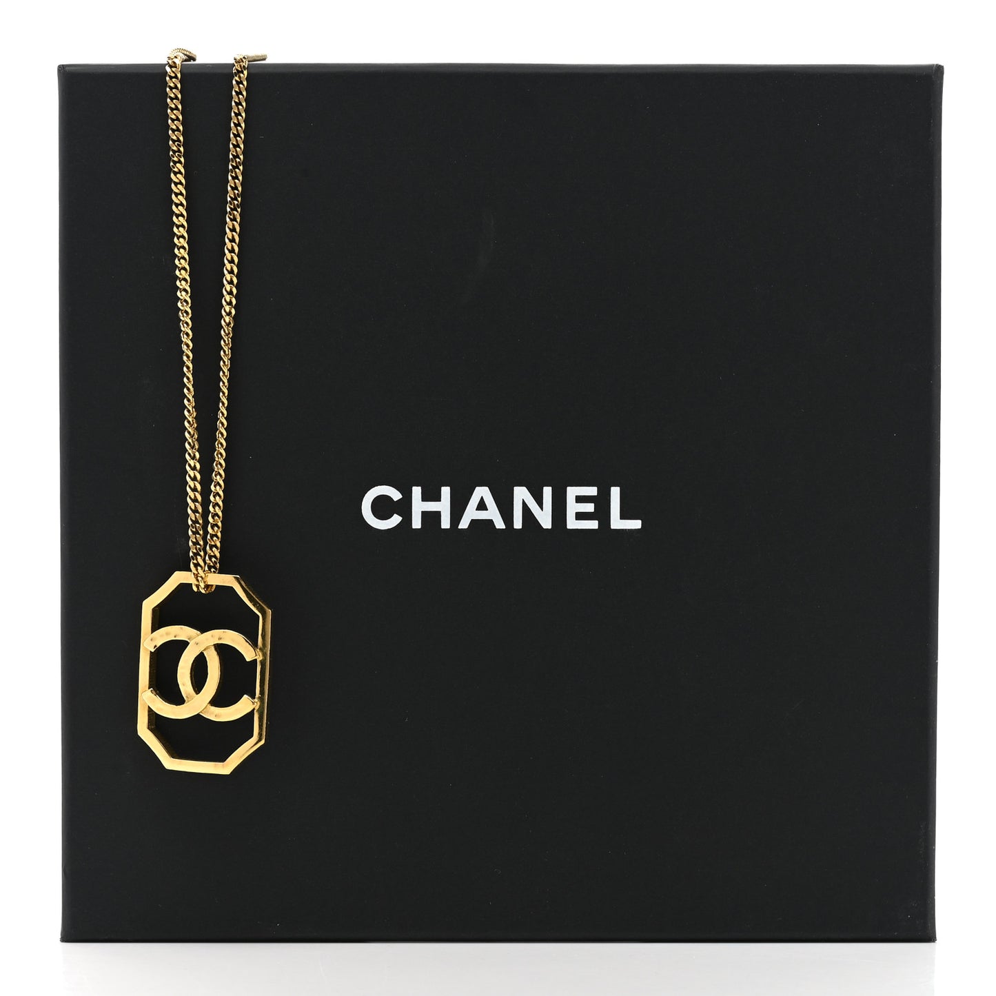 Metal CC Chain Pendant Necklace Gold