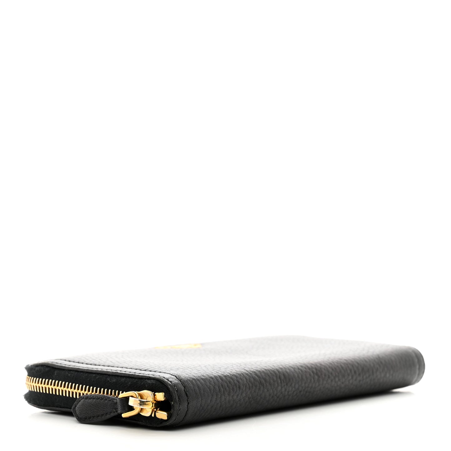 Vitello Daino Zip Around Wallet Black