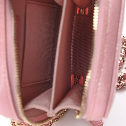 Chanel Iridescent Caviar Quilted Zip Phone Case Pink 7 of 10