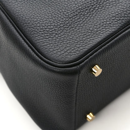 Hermes Taurillon Clemence Lindy 30 Black 9 of 10