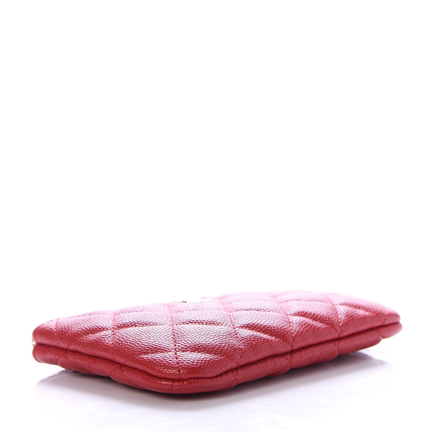 Caviar Quilted Small Cosmetic Case Red