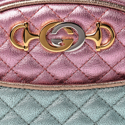 Gucci Laminated Nappa Trapuntata Mini Zumi Dome Shoulder Bag Rosa Lago Rame 9 of 9